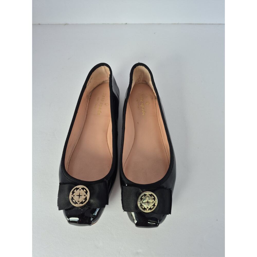 Kate Spade New York Black Patent Leather Bow Ballet Flats Women’s Size 7M - Picture 5 of 9